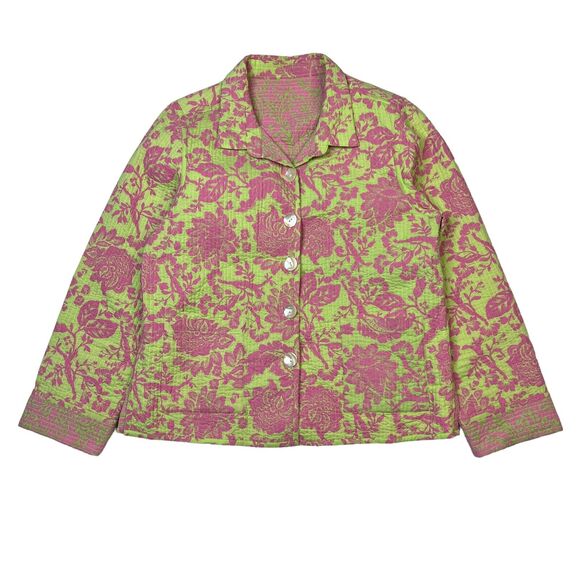 Nomadic Traders NTCO Reversible Floral Print Quilted Jacket Pink Green M Medium - Picture 1 of 7